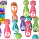 Bowling Set Smiley Balls Colored 10pcs