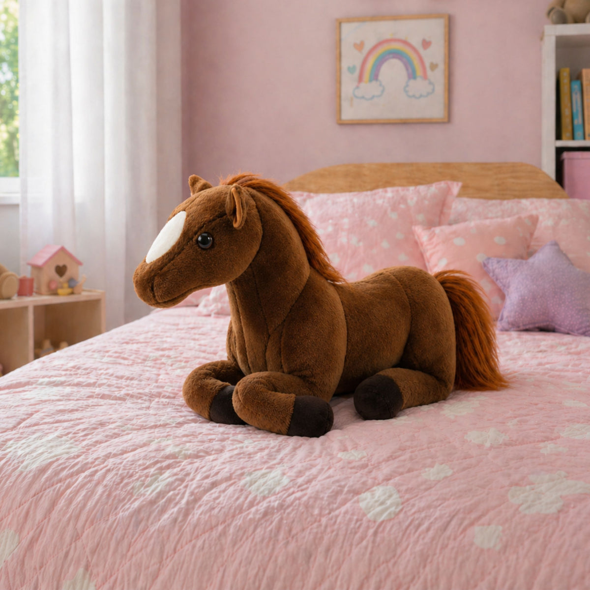 Plush Horse Plush Toy Mascot Cuddly Toy Dark Brown 40cm X 37cm