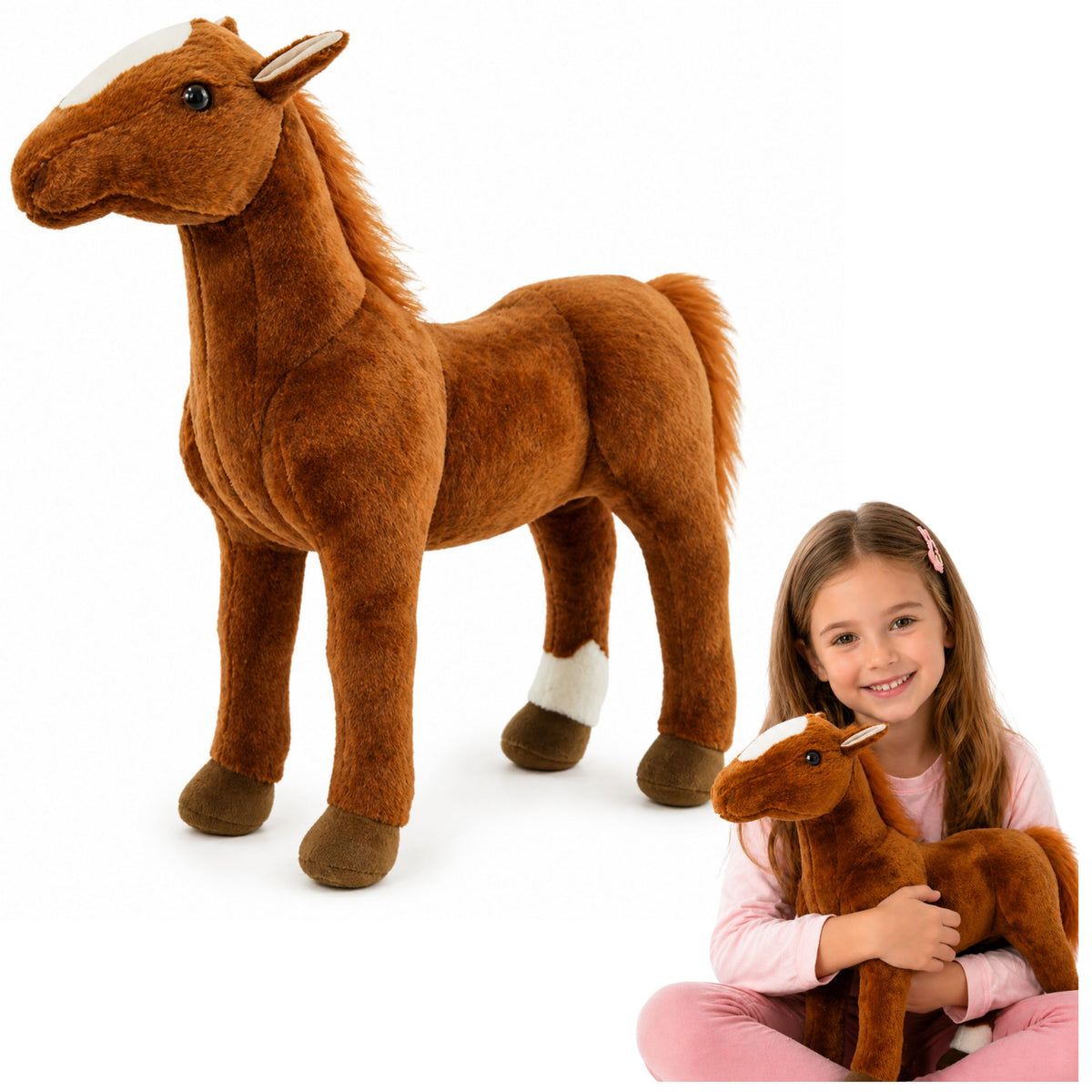 Plush Horse Plush Toy Mascot Cuddly Toy Brown 40cm X 37cm