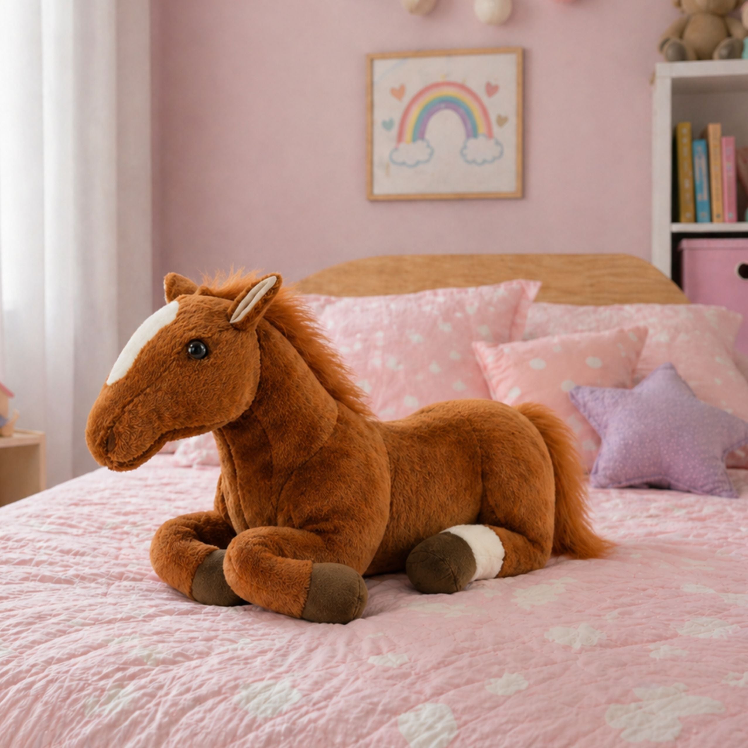 Plush Horse Plush Toy Mascot Cuddly Toy Brown 40cm X 37cm