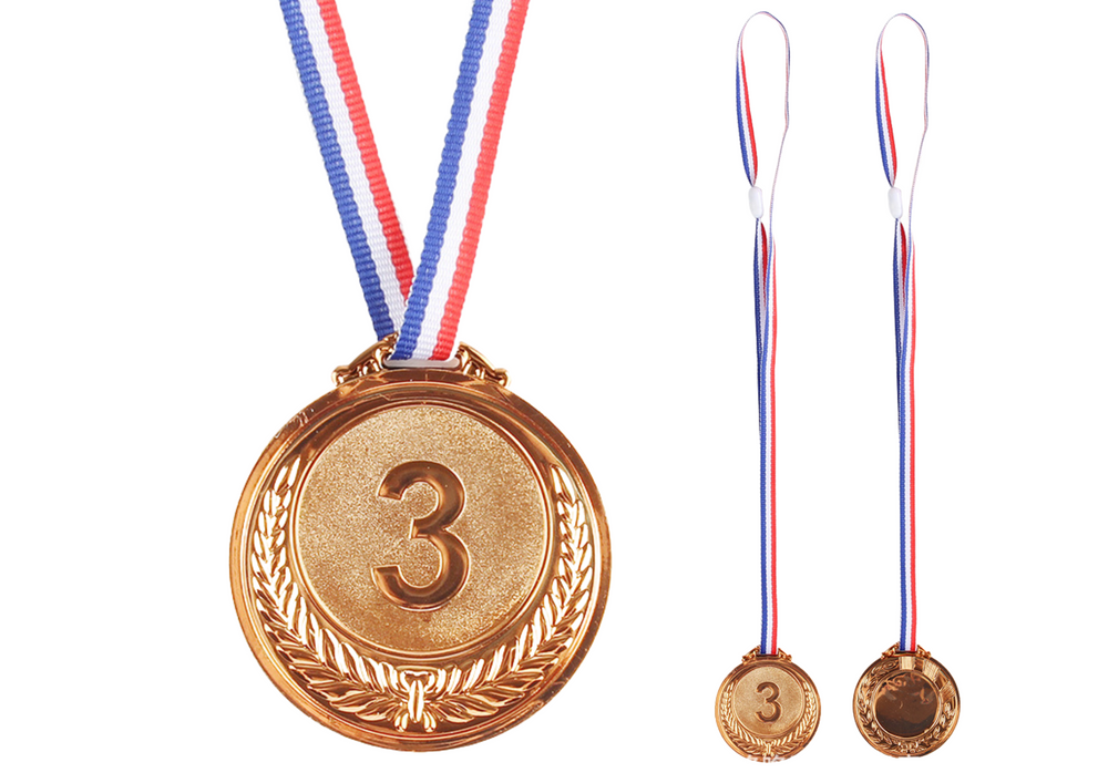 Bronze Medal First Place Prize Trophy Zinc 6.5cm