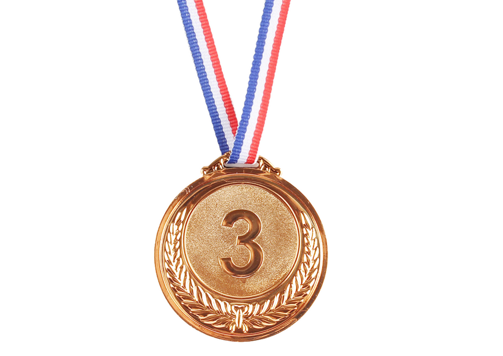 Bronze Medal First Place Prize Trophy Zinc 6.5cm