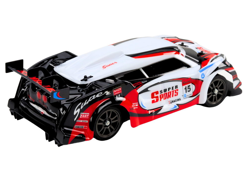 Rc Sports Car 1:16 Drift Interchangeable Wheels White And Red