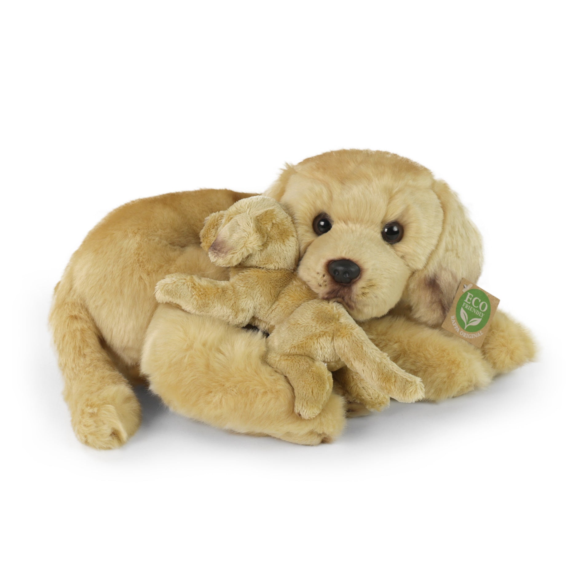 Golden Retriever De Pelúcia Com Cachorrinho 32 Cm Eco-f.