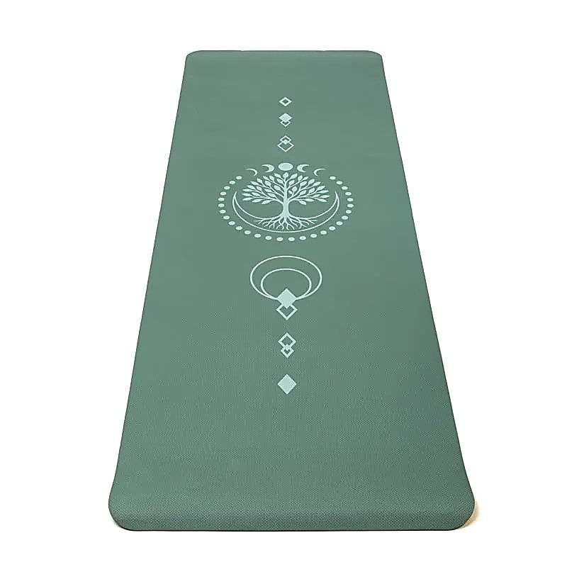 Yogi & Yogini Premium TPE Yogamatte Baum des Lebens grün – 950 g