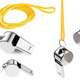 Referee Whistle With Ball Metal Yellow String 40cm