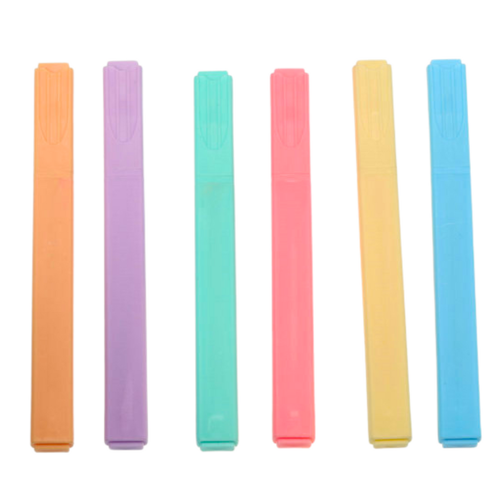 Set Of Highlighters Markers Colored Markers Office School 6 Pcs.