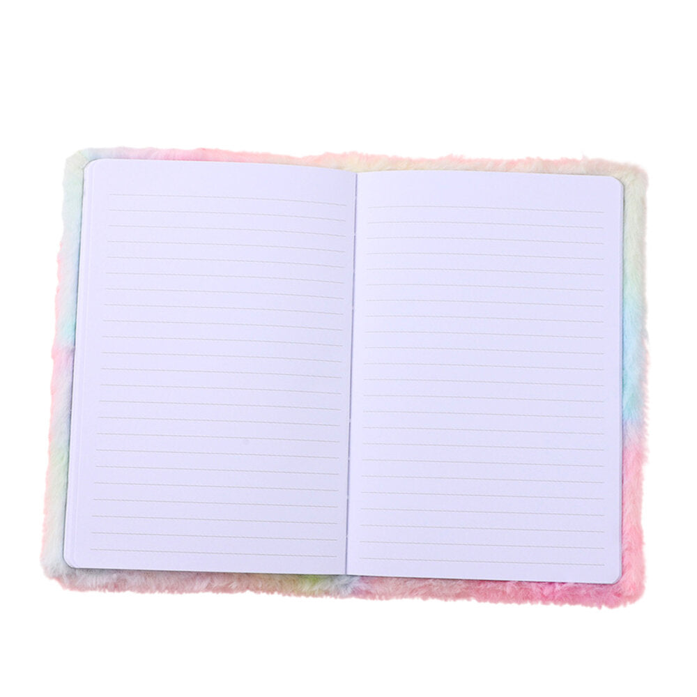 Plush Fur Notebook Notebook Lined With Unicorn Mane Colorful A5