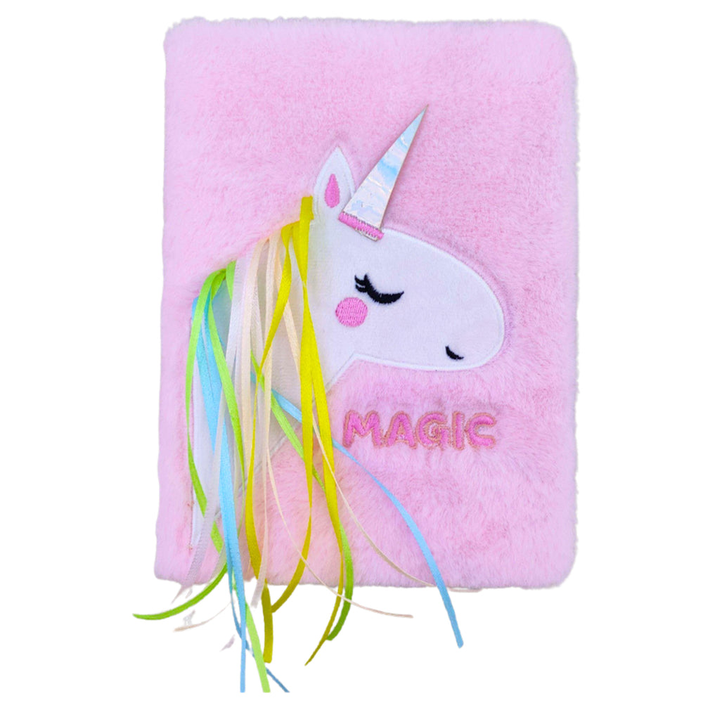 Plush Fur Notebook Notebook Lined With Unicorn Mane Colorful A5