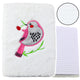 Carnet Peluche Bordé Oiseau Argent Pailleté Blanc
