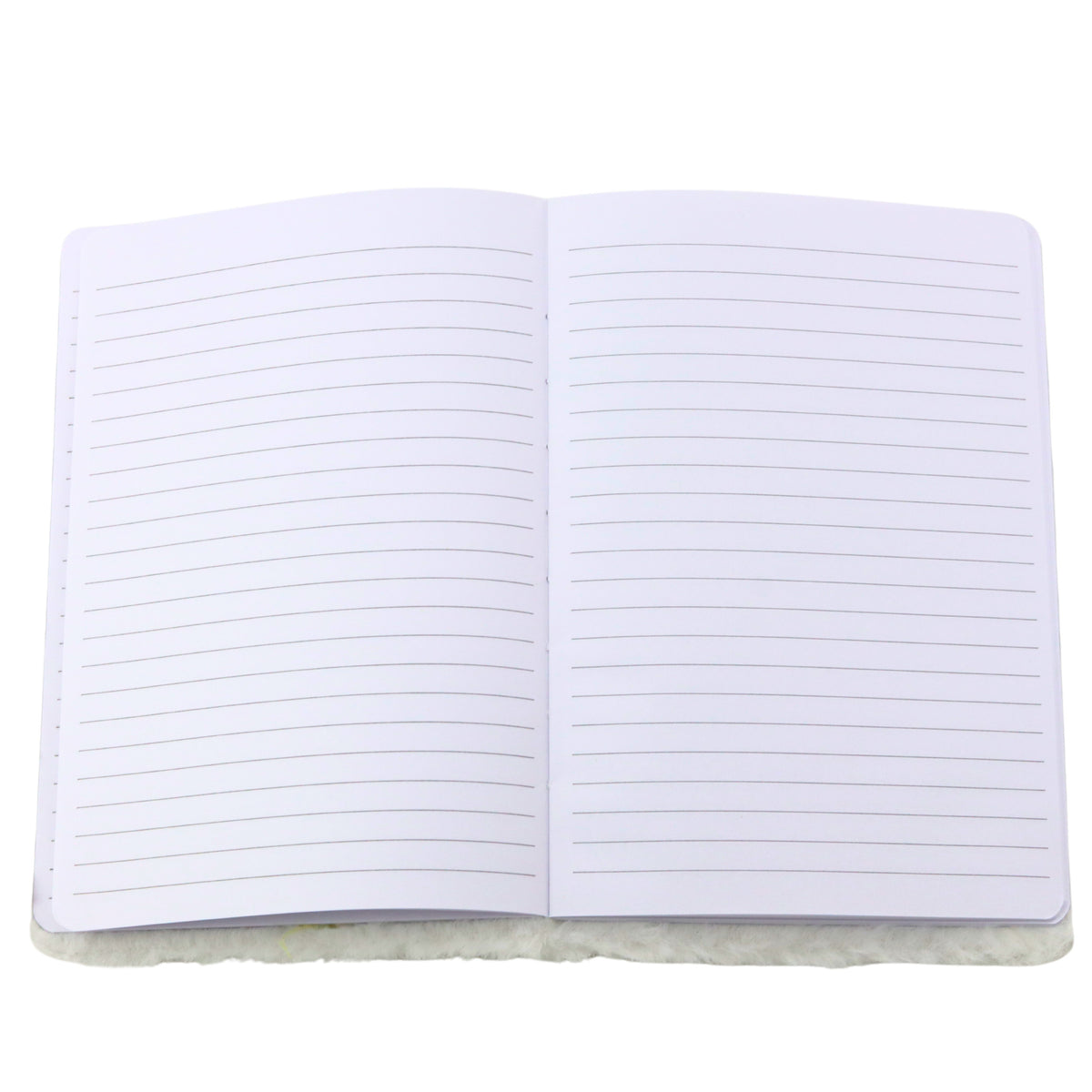 Carnet Peluche Bordé Oiseau Argent Pailleté Blanc