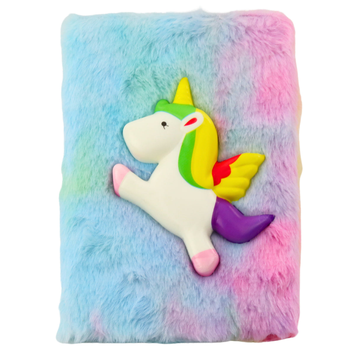 Plush Notebook Lined With Unicorn 3d Colorful