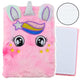 Plush Notebook Lined Unicorn Pink Rainbow