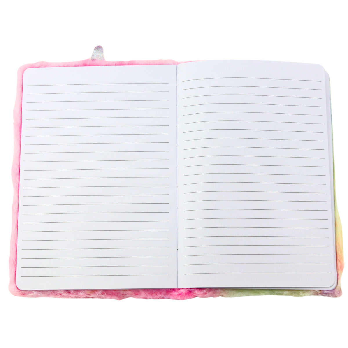 Plush Notebook Lined Unicorn Pink Rainbow