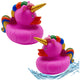 Duck Unicorn Badelegetøj Rainbow Mane Tail Pink