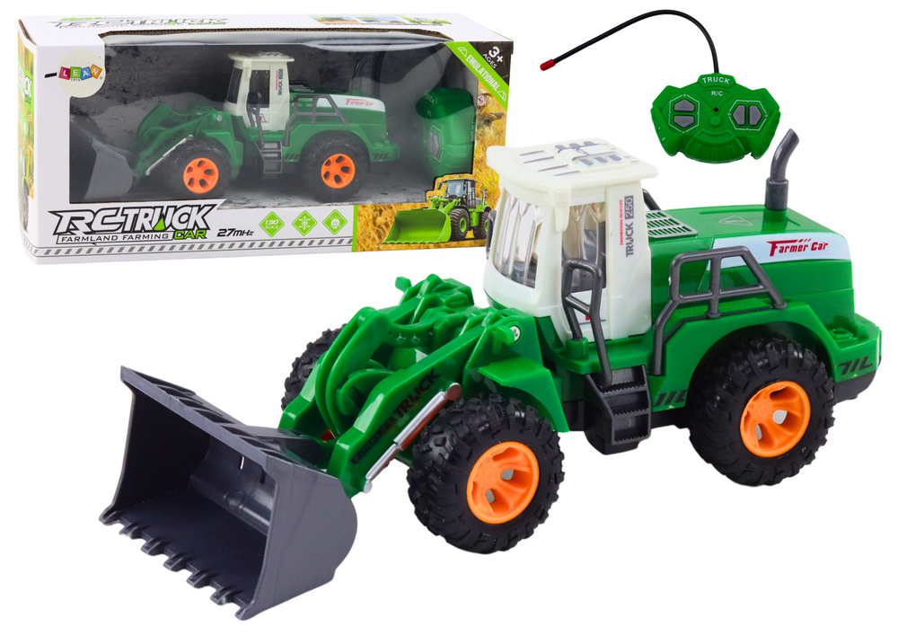 Excavator Loader R/c Remote Control Elevating Arm Green