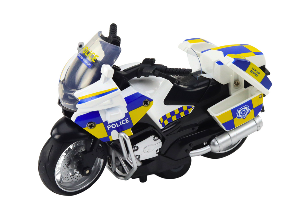 Police Motorcycle With Friction Drive Battery Powered Lights Soundc