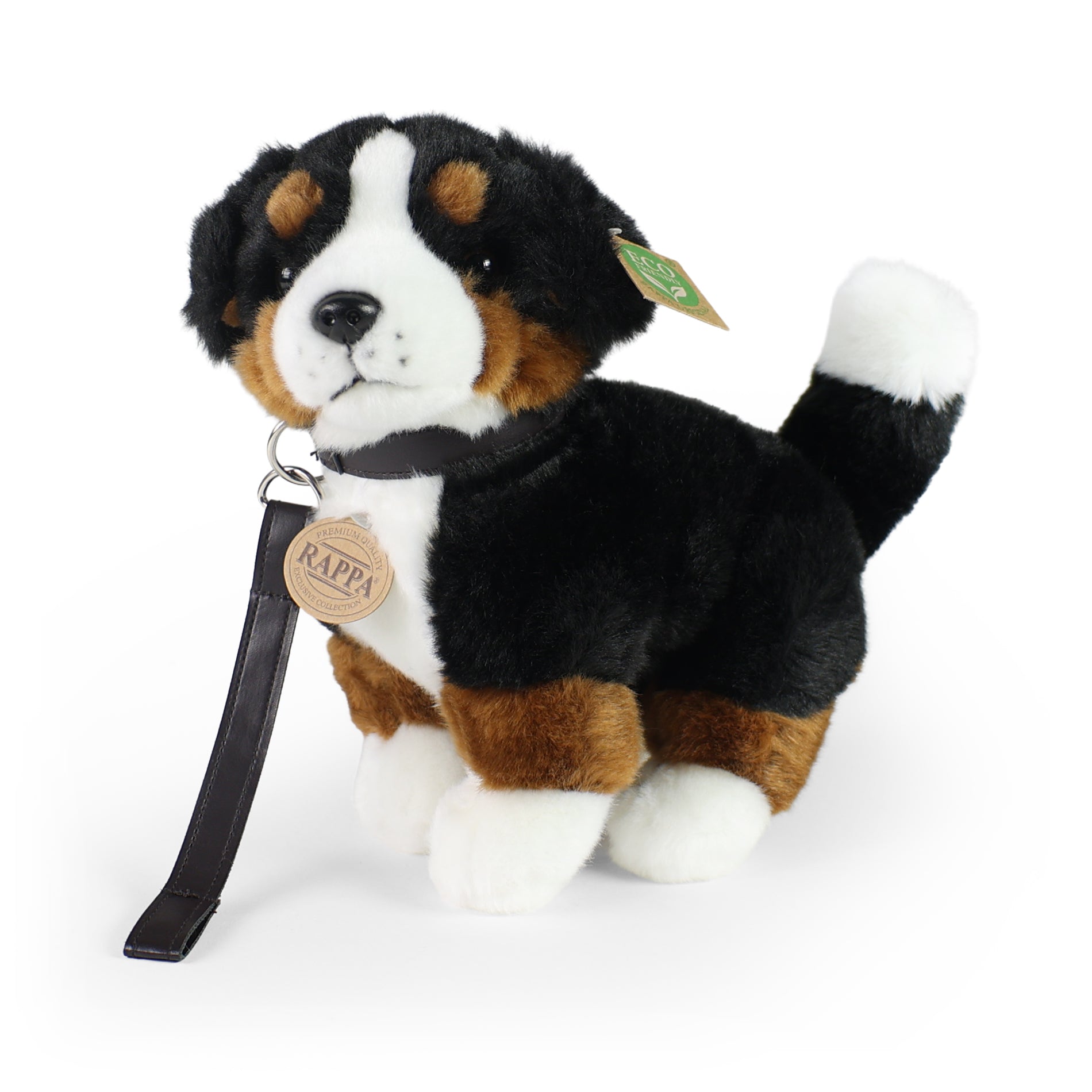 Plüss berni pásztorkutya pórázzal 22 cm Eco-f.
