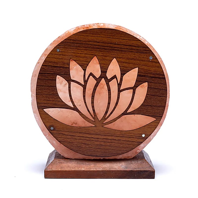 Lâmpada de Sal Lotus Com Cabo E Led - ± 22x19x10 Cm