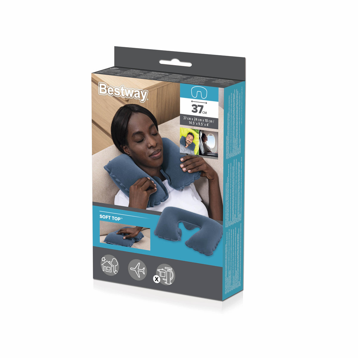 Cuscino da viaggio gonfiabile Croissant Blu Bestway 67006