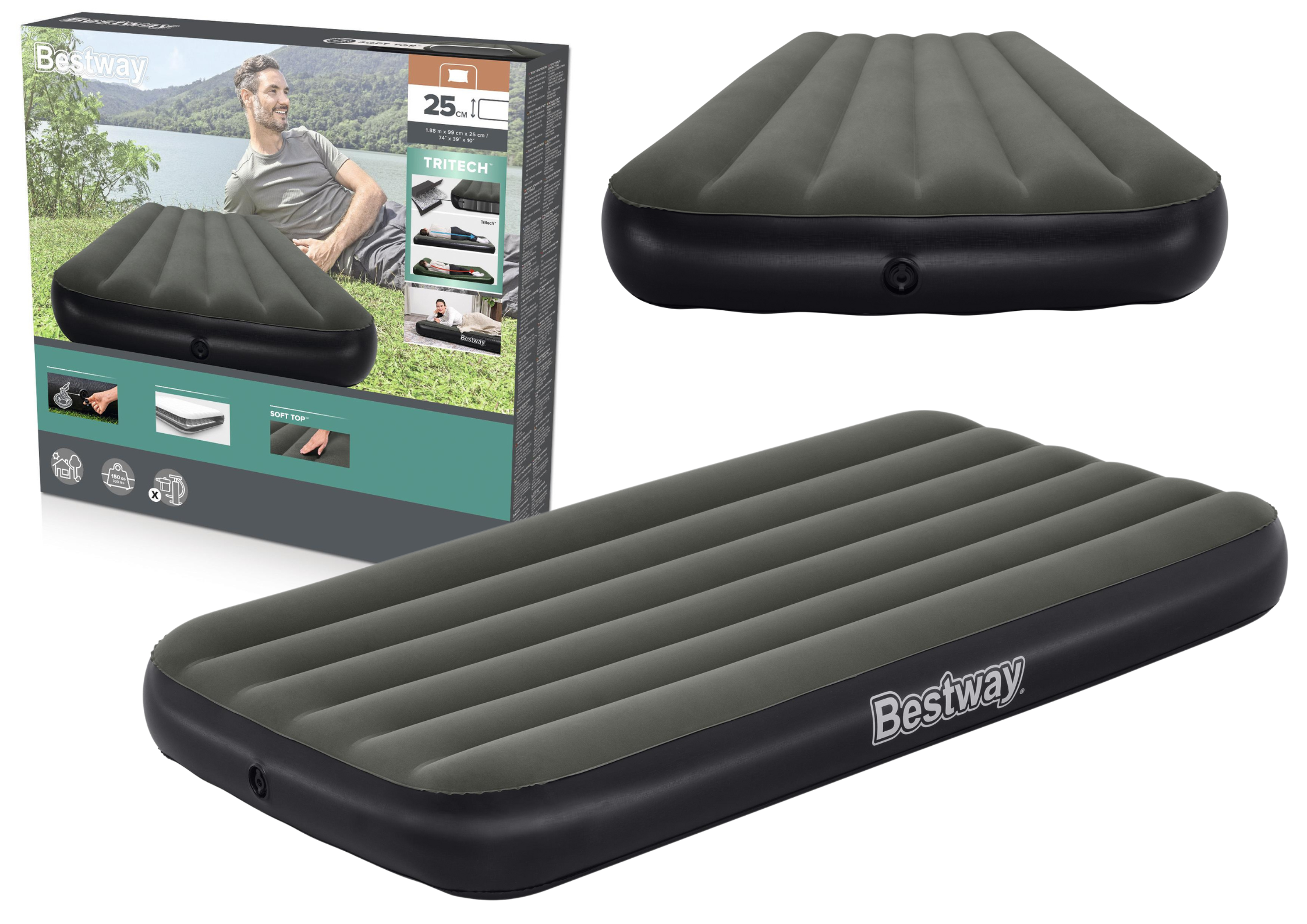 Single Inflatable Mattress 188x99x25 Cm Bestway 6713l
