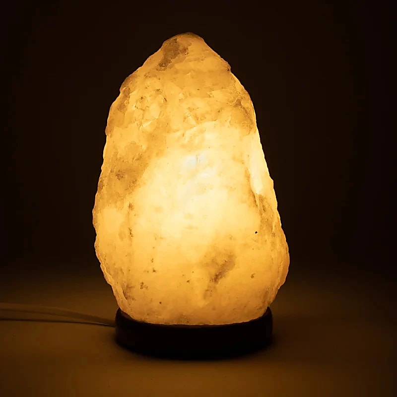 Saltlampa Vit Med Kabel Och Glödlampa - ±2000-3000g