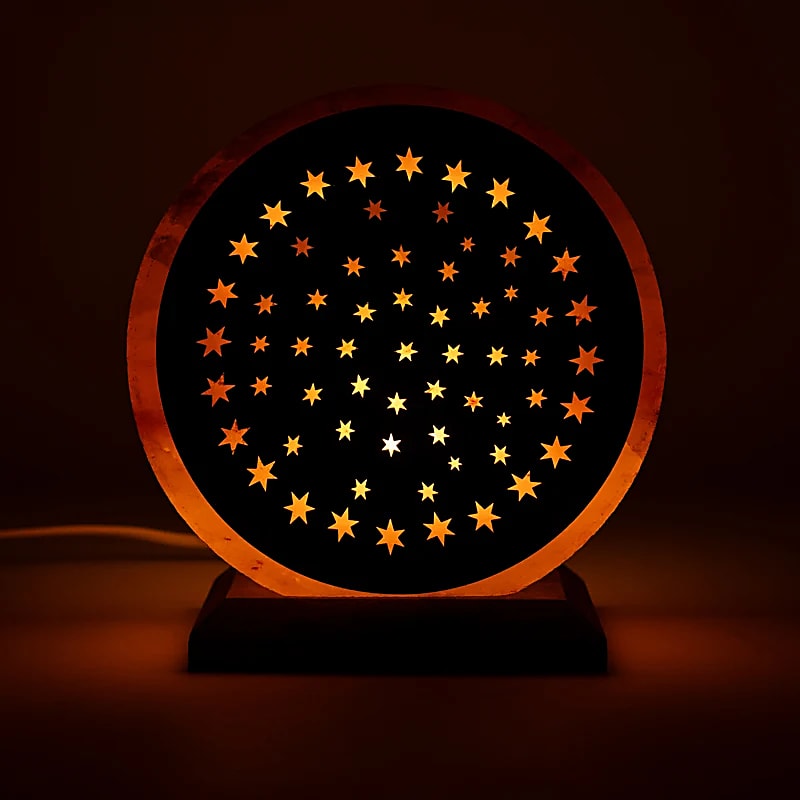Saltlampe Stjerner Med Kabel Og Pære - ±22x19x10 Cm