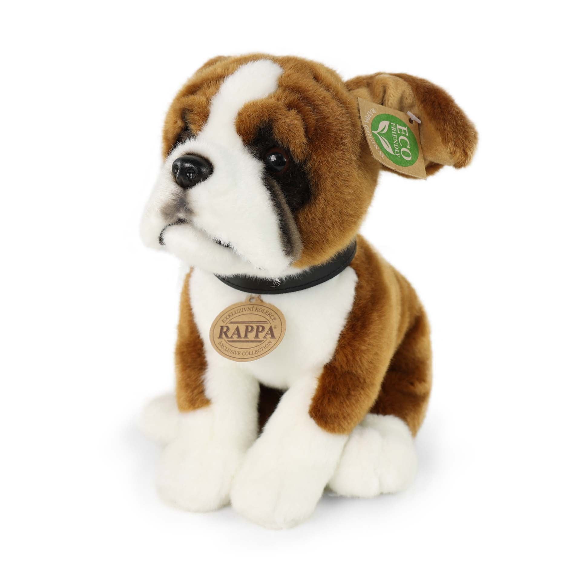 Plüss boxer gallérral 27 cm Környezetbarát