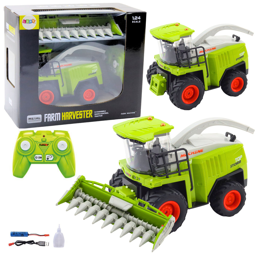 Combine Harvester With Corn Header Remote Controlled Rc 2.4g