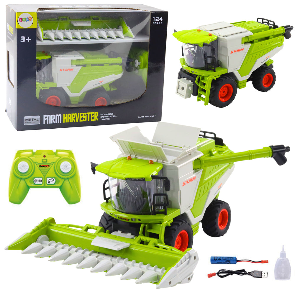 Combine Harvester With Corn Header 2in1 Remote Controlled Rc Smoke Effect 2.4g