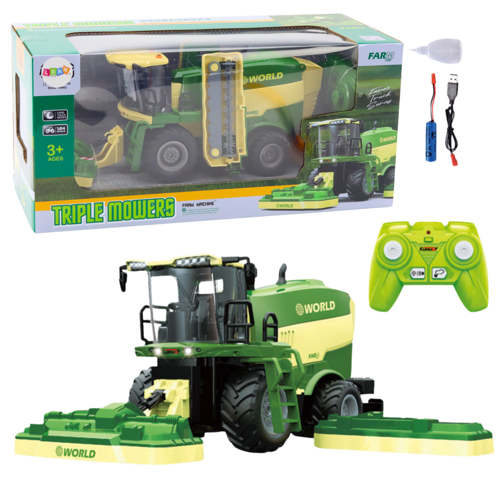Combine Harvester With Lawn Mowers Steam Effect Remote Controlled Rc 2.4g