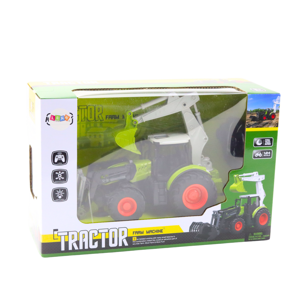 Agricultural Tractor With Rotating Bucket And Excavator 2in1 Remote Controlled 2.4g
