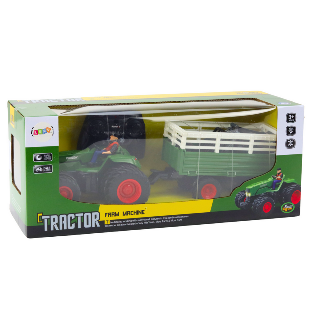 Agricultural Tractor With Trailer And Forks Remote Controlled Rc 2.4g