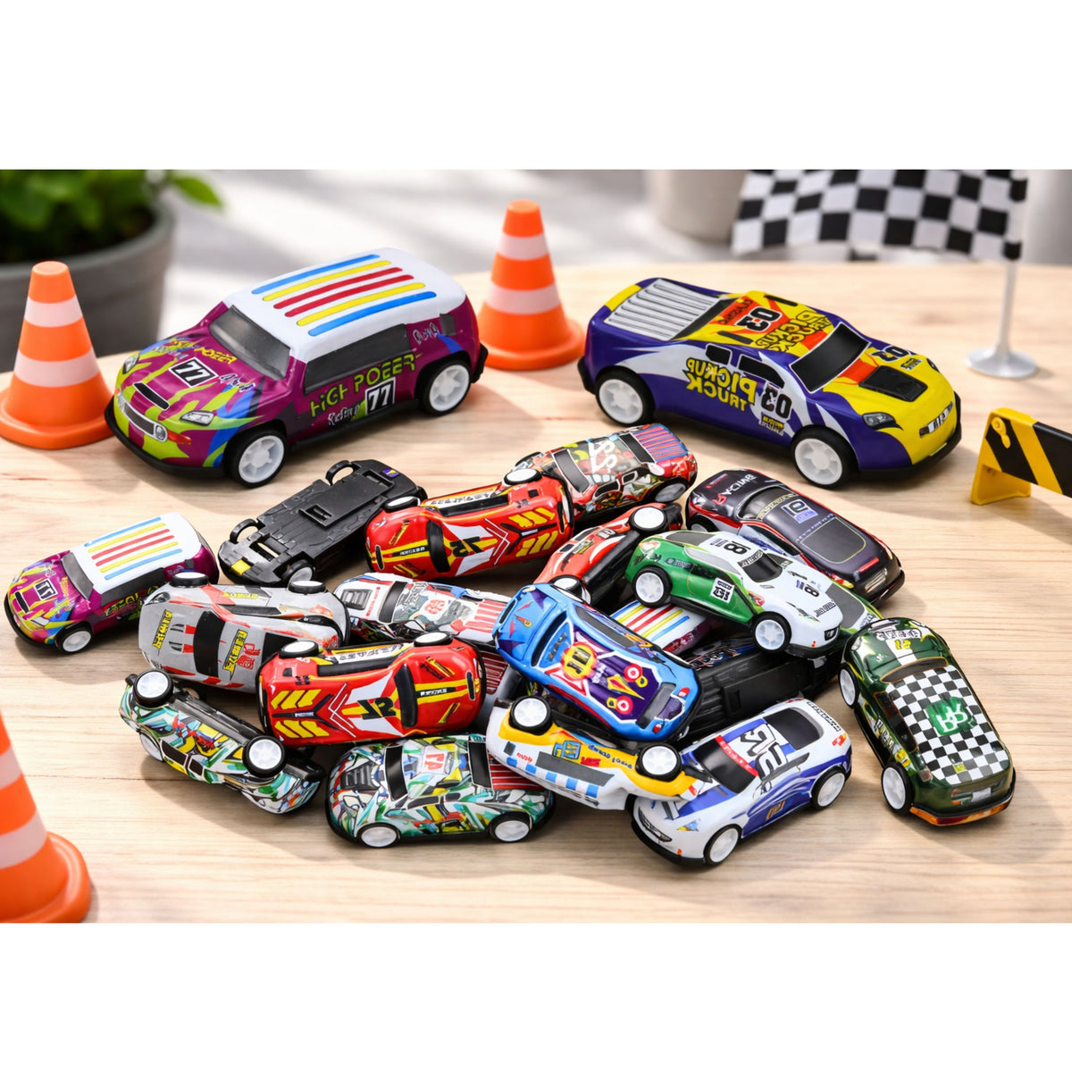 Set Of Cars In Suitcase 25 Pieces Mat With Roads