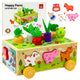 Wooden Educational Toy Happy Farm Magnetic Worm Sorter
