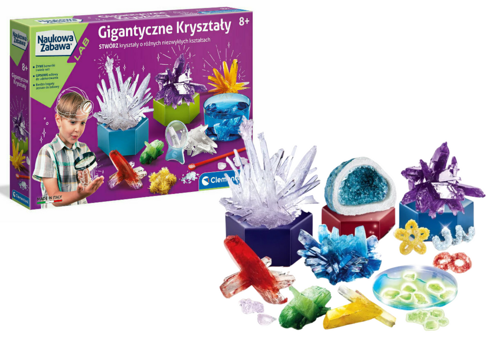 Научно забавни гигантски кристали на полски език Clementoni 50106