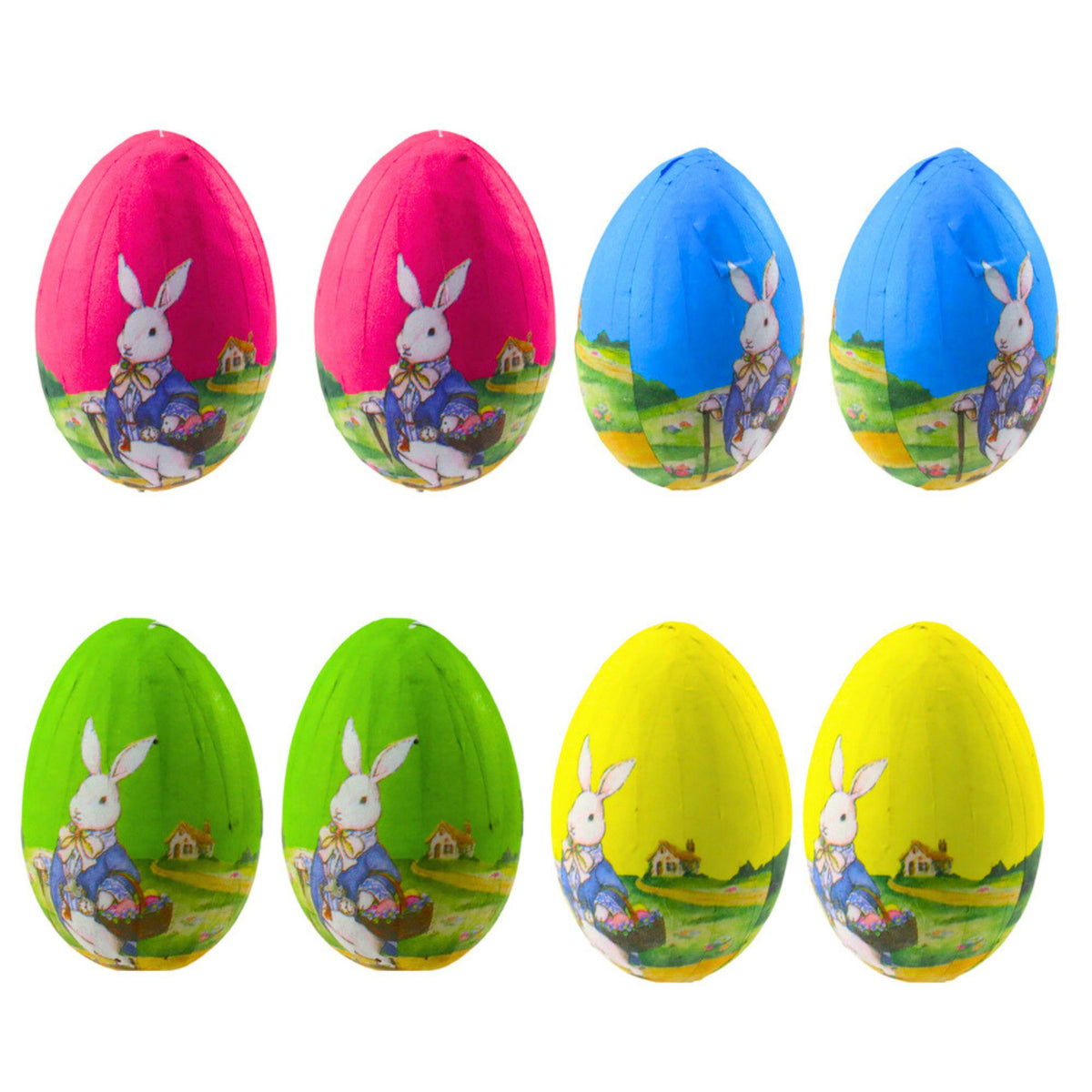 Easter Eggs On A Wire Pick Bunny With A Basket Decoration 6pcs