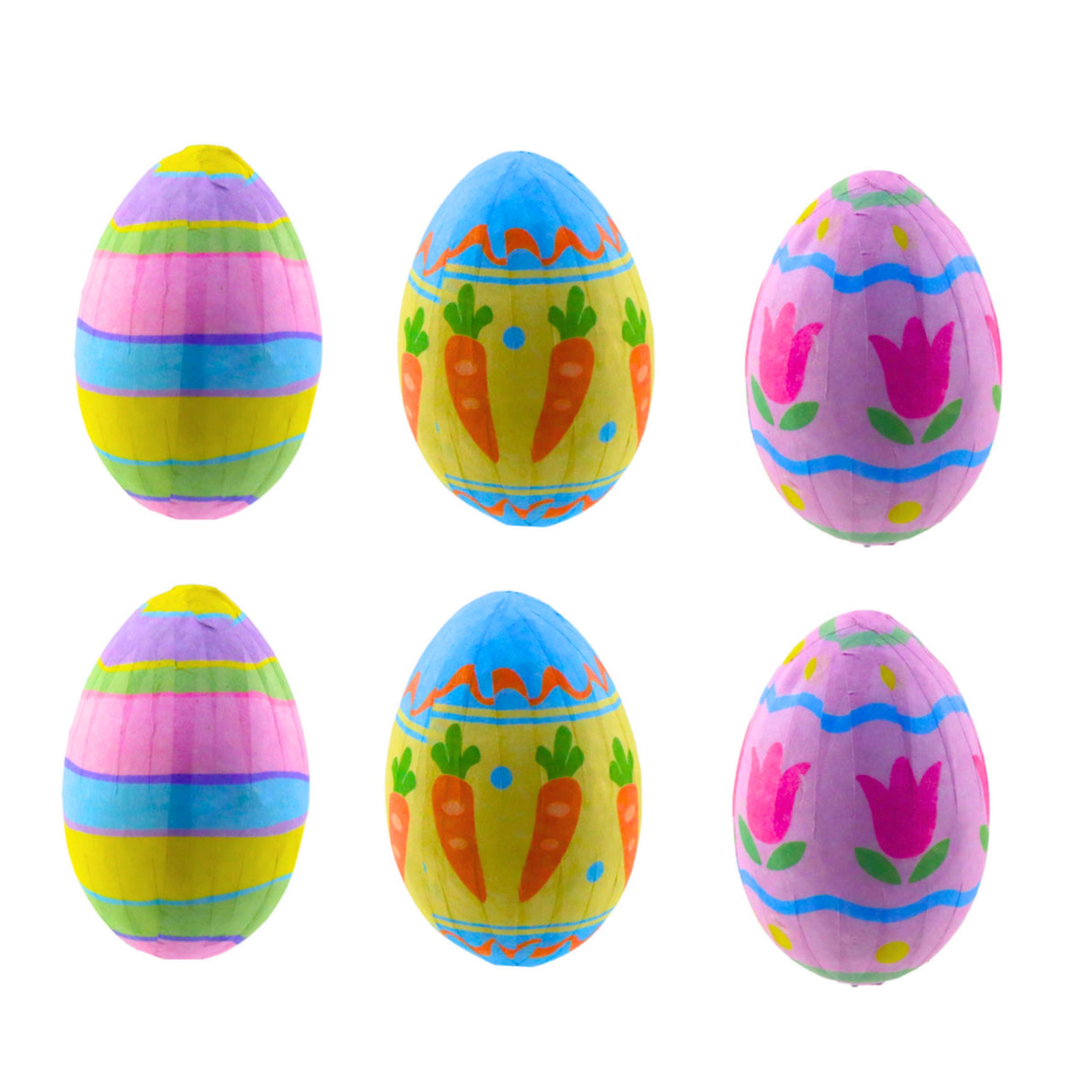 Easter Eggs On Wire Pick Carrot Tulips Decoration Colorful 6pcs