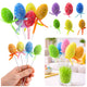 Easter Eggs On A Wire Pick Colorful Patterns Ribbon Decoration 6pcs B
