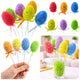 Easter Eggs On Wire Pick Colorful Notes Ribbon Decoration 6pcs