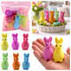 Styrofoam Easter Bunnies Glitter Decorative Colorful 6pcs