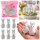 Styrofoam Easter Bunnies Glitter Decorative White 6pcs