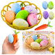 Easter Decorations In Basket Eggs Carrot Colorful 7pcs