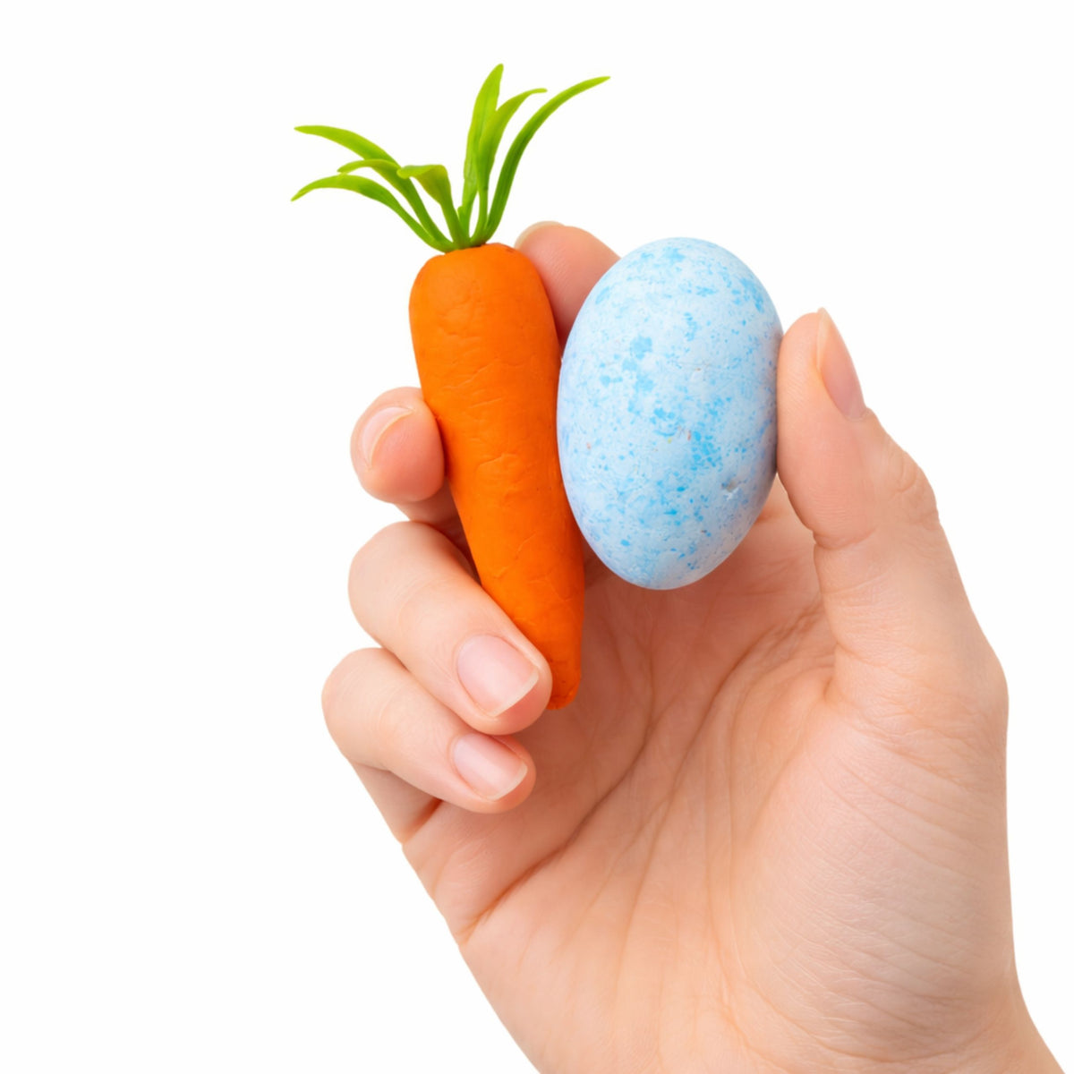 Easter Decorations In Basket Eggs Carrot Colorful 7pcs