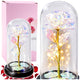 Eternal Rose In A Glass Crystal Dome Colorful Led Lighting 21x11cm