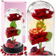 Eternal 2 Roses In Dome With Led Lighting And Rose Petals Red 21x11cm