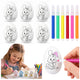 Easter Styrofoam Eggs For Painting Markers Rabbit Pattern C 6pcs