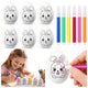 Easter Styrofoam Eggs For Painting Markers Rabbit Pattern D 6pcs