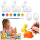 Set For Painting Styrofoam Decorations 3 Bunnies 2 Eggs Paints