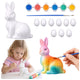 Easter Set Styrofoam Eggs 9pcs Bunny Figurine Paints